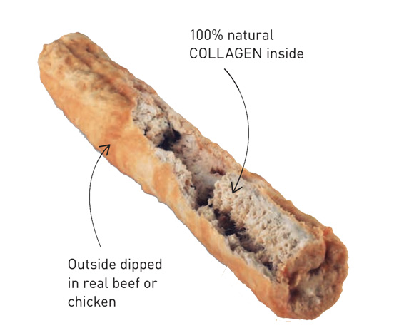 dog treat featuring natural collagen and real beef or chicken 13 benefits for health